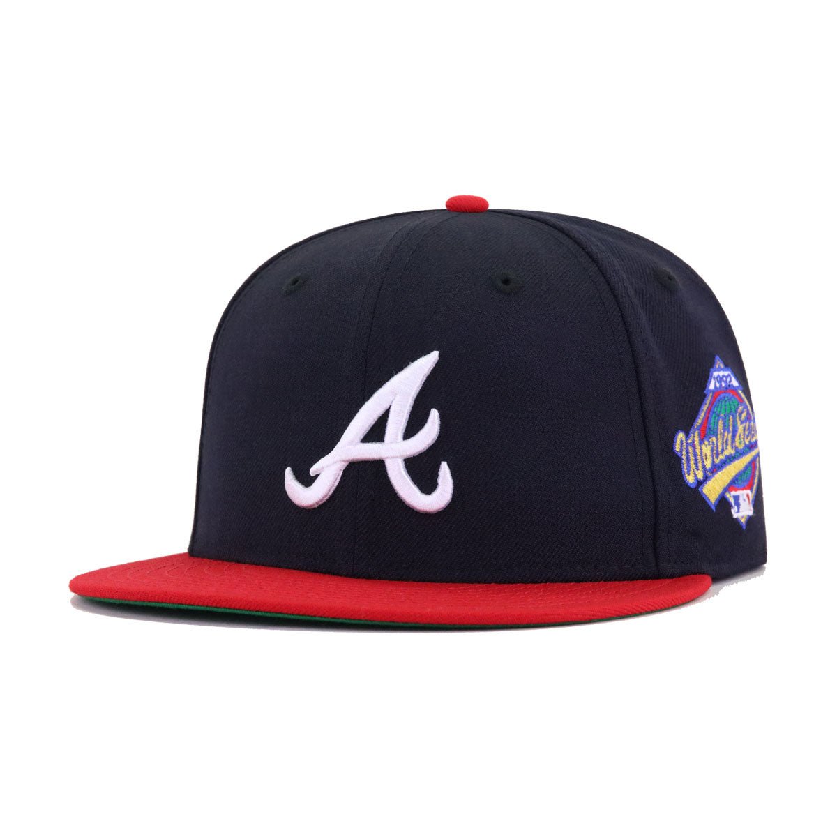 Atlanta Braves Navy Scarlet 1992 World Series Cooperstown Green Bottom New Era 59Fifty Fitted