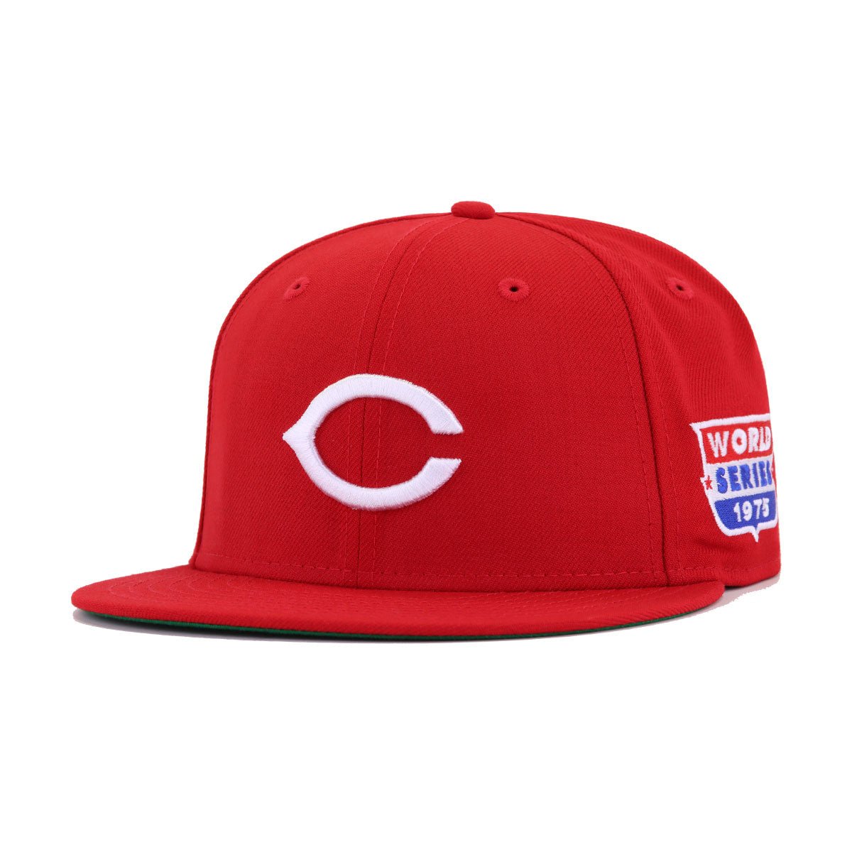 Cincinnati Reds Scarlet 1975 World Series Cooperstown Green Bottom New Era 59Fifty Fitted