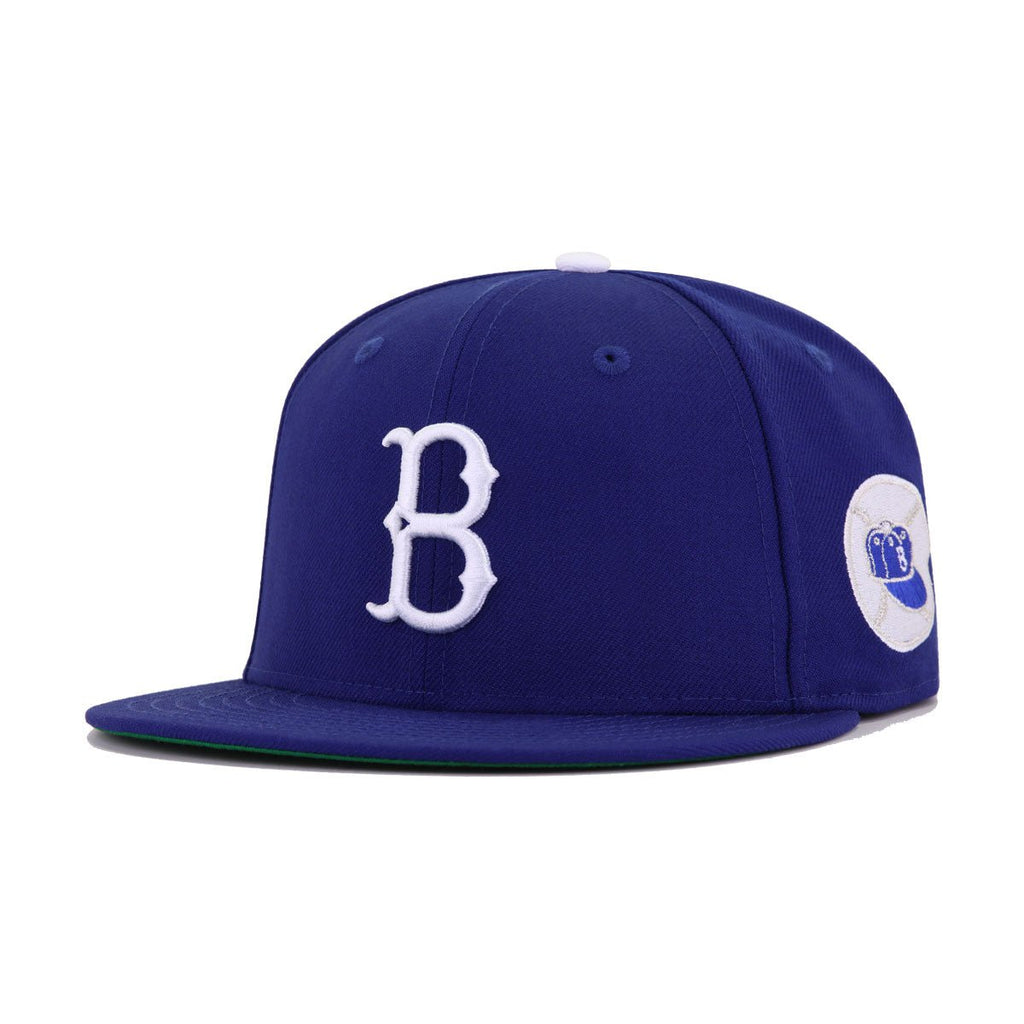 Brooklyn Dodgers Dark Royal Blue 1955 World Series Cooperstown Green Bottom New Era 59Fifty Fitted