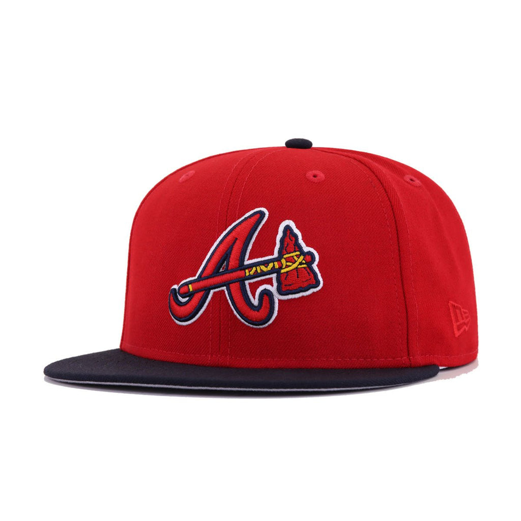 Atlanta Braves Scarlet Navy Tomahawk New Era 59Fifty Fitted