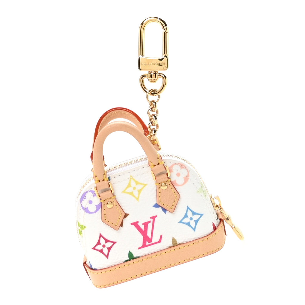 LV x TM Monogram Multicolor Micro Alma Bag Charm White