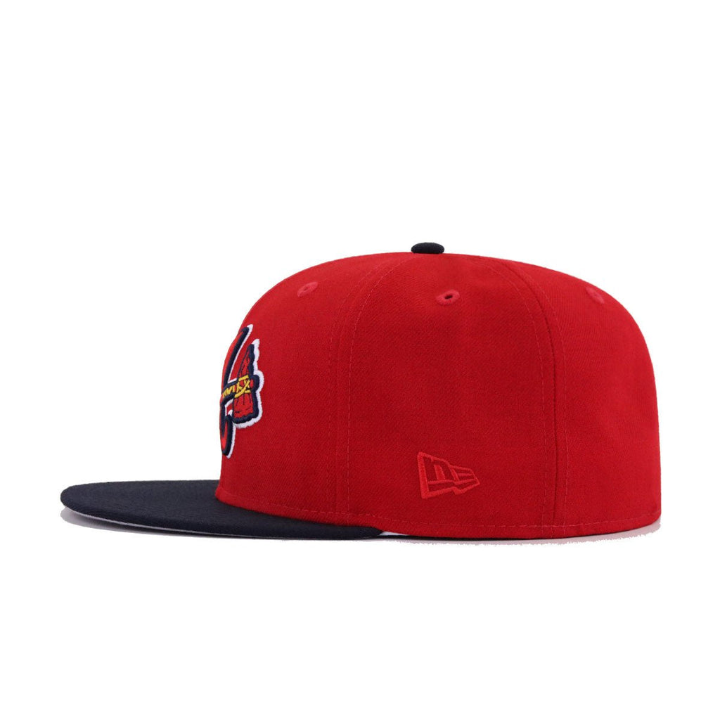 Atlanta Braves Scarlet Navy Tomahawk New Era 59Fifty Fitted