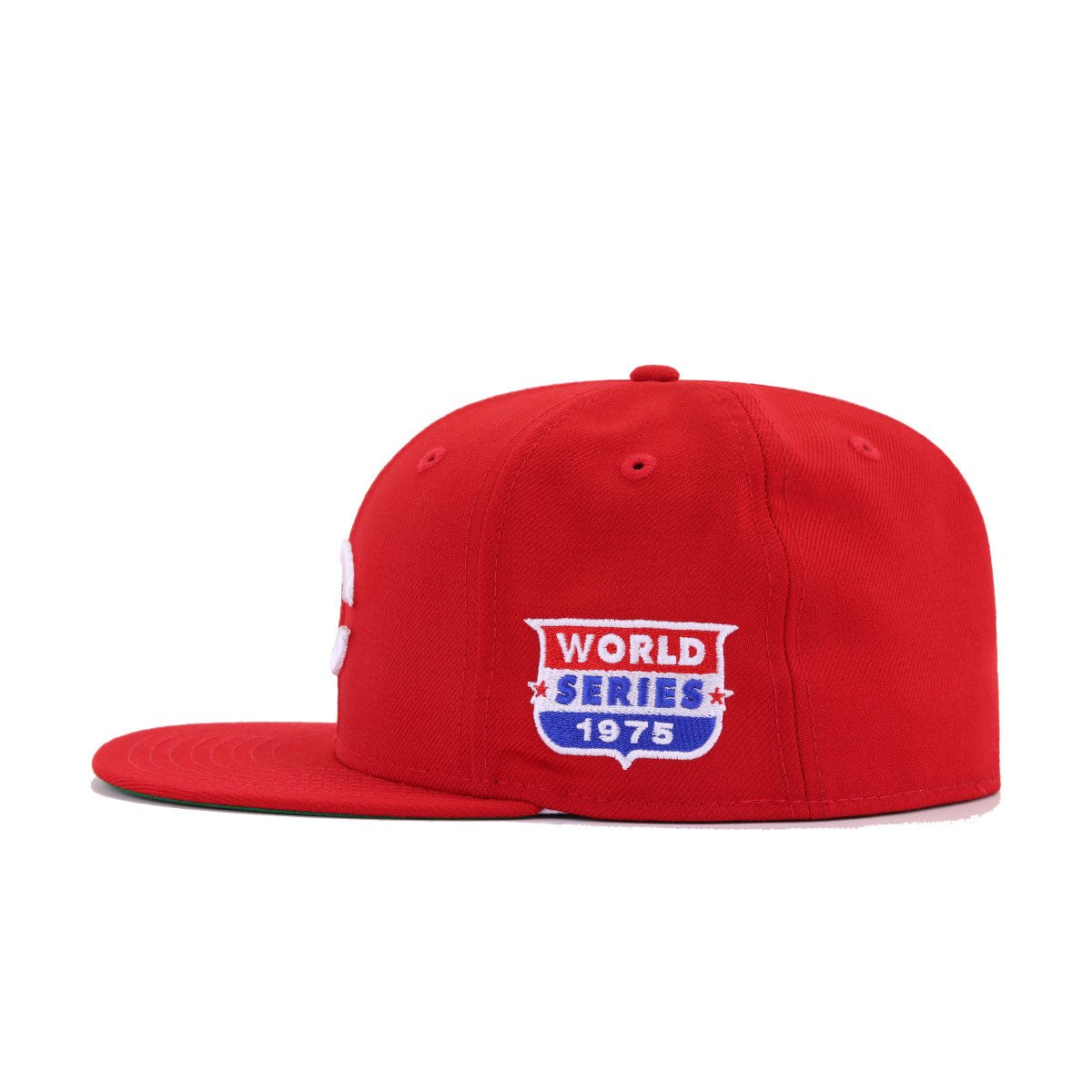 Cincinnati Reds Scarlet 1975 World Series Cooperstown Green Bottom New Era 59Fifty Fitted