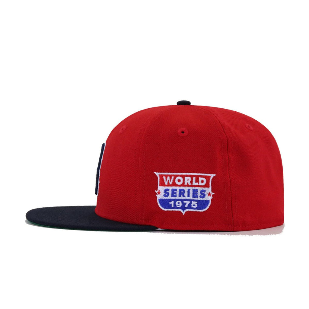 Boston Red Sox Scarlet Navy 1975 World Series Cooperstown Green Bottom New Era 59Fifty Fitted