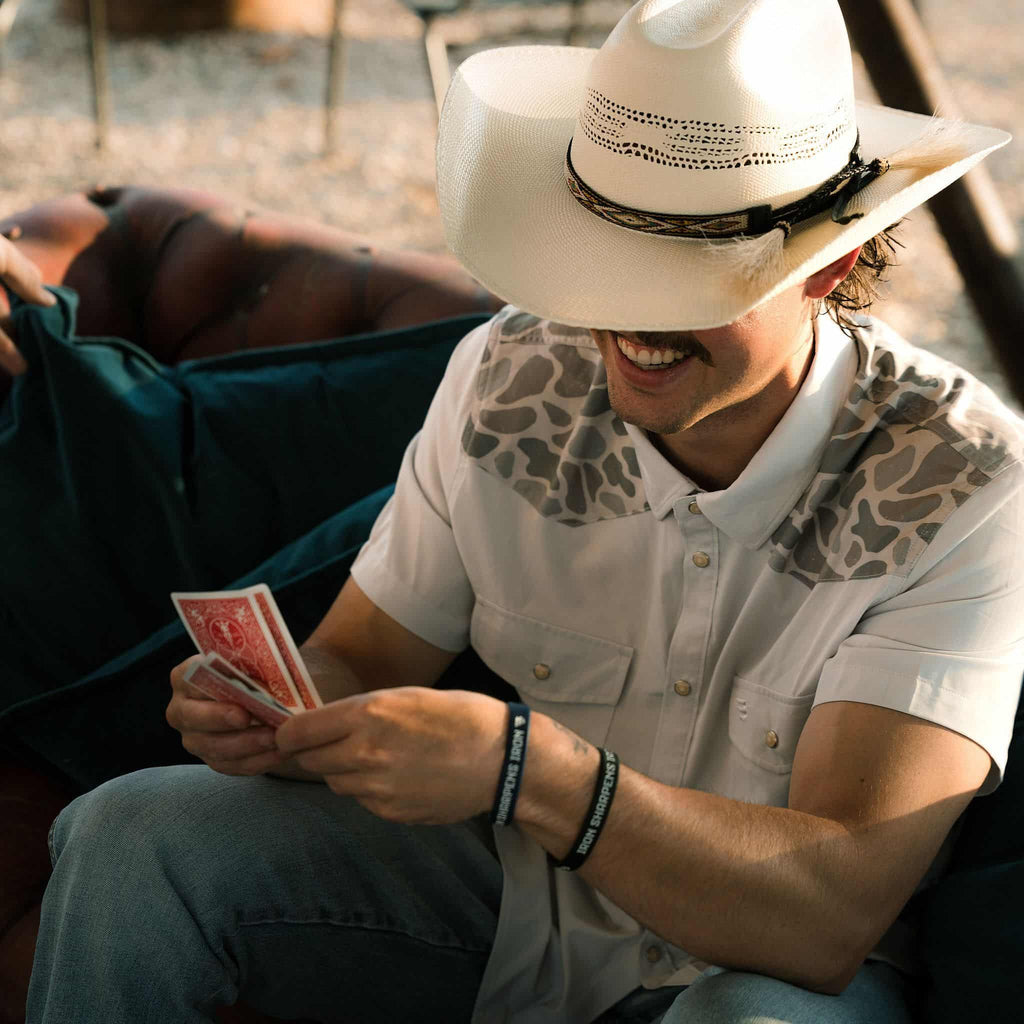 Performance Western Shirt - Bird SZN - Light Grey & Classic Deer Camo