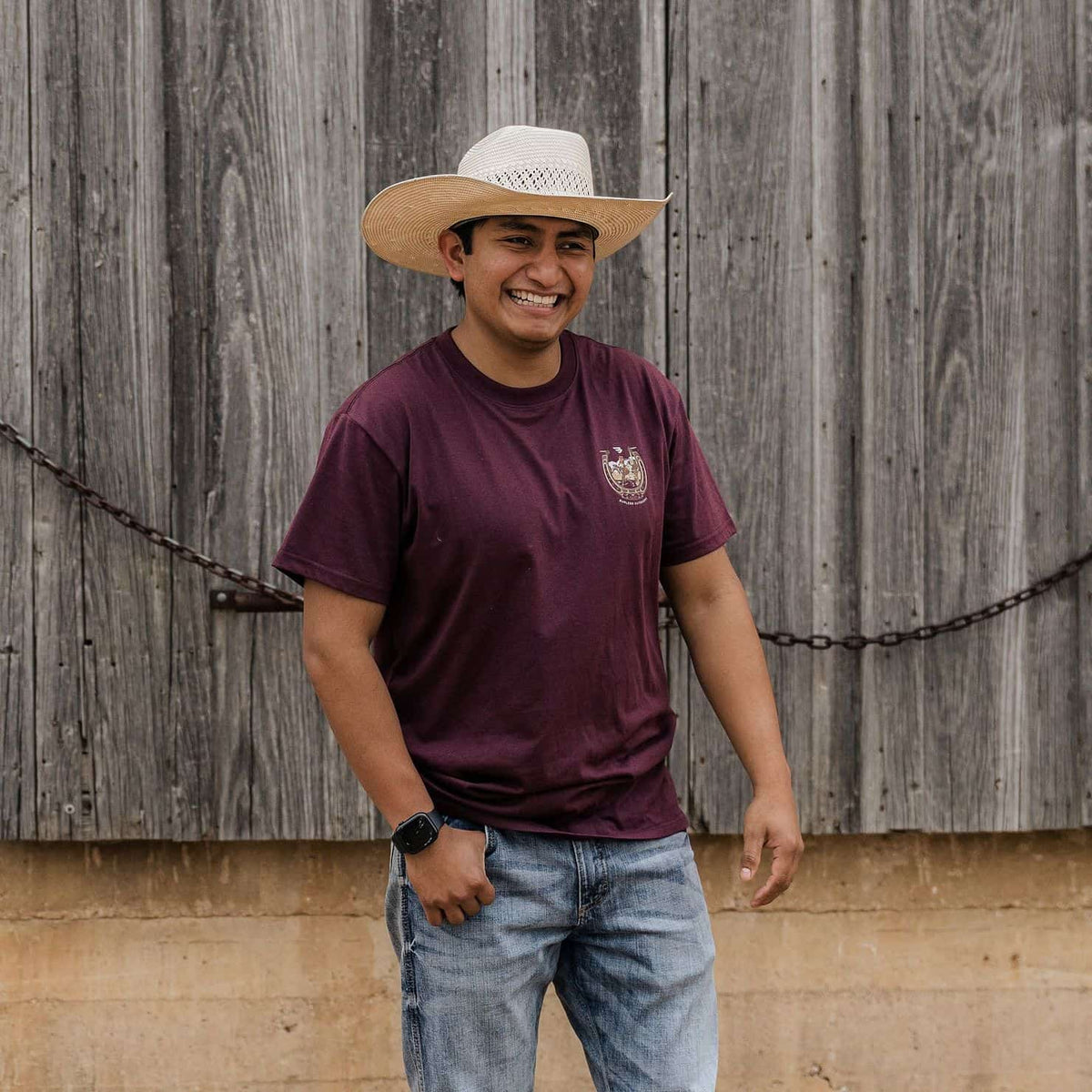 Short Sleeve Tee - Horseshoe - Maroon