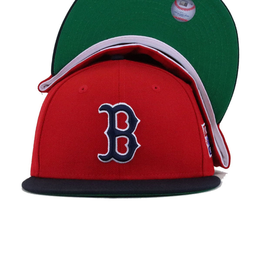 Boston Red Sox Scarlet Navy 1975 World Series Cooperstown Green Bottom New Era 59Fifty Fitted