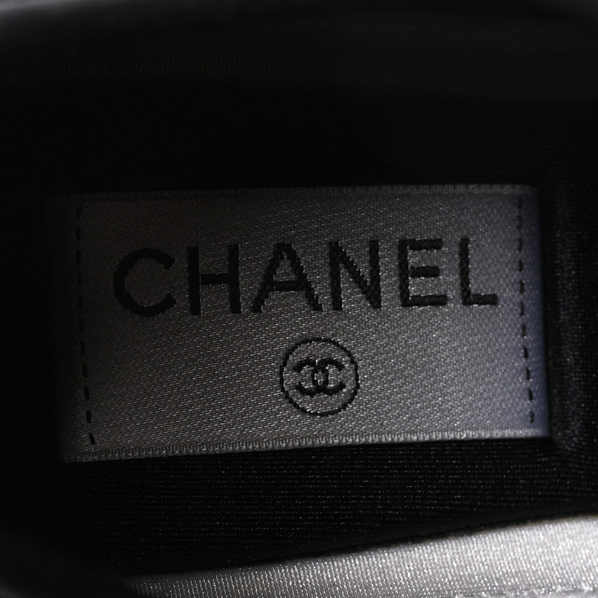 Velvet Calfskin Mixed Fibers CC Sneakers 36.5 Black