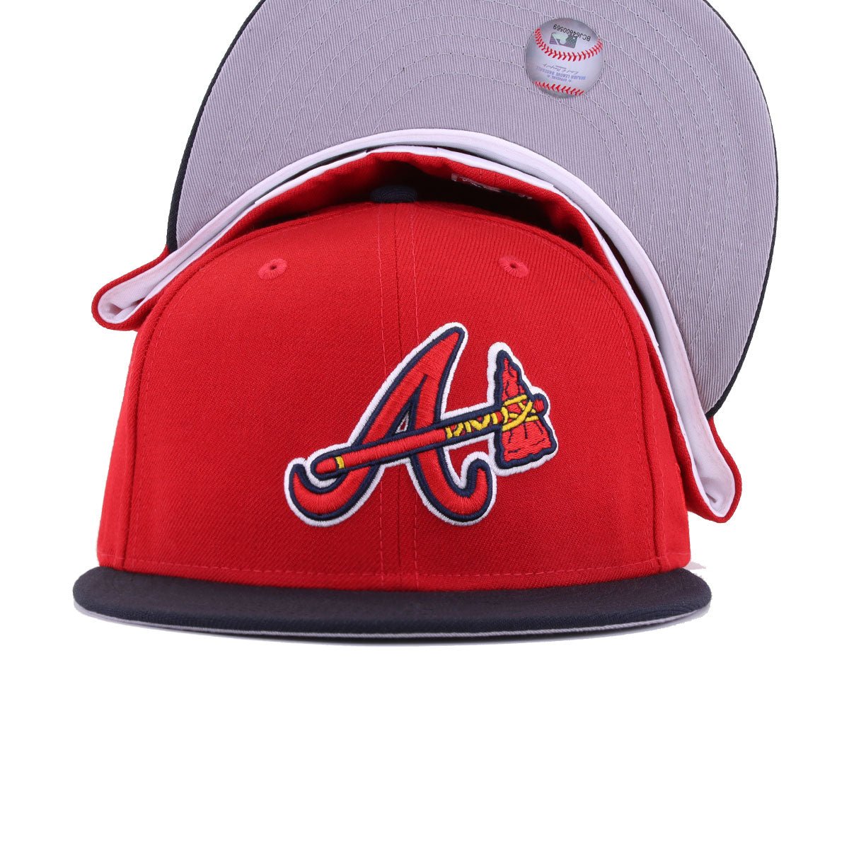 Atlanta Braves Scarlet Navy Tomahawk New Era 59Fifty Fitted