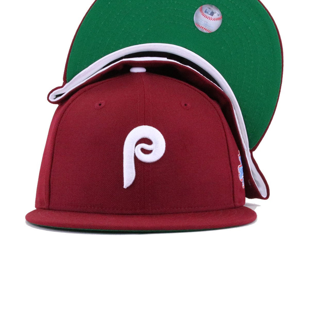 Philadelphia Phillies Cardinal Red 1980 World Series Cooperstown Green Bottom New Era 59Fifty Fitted