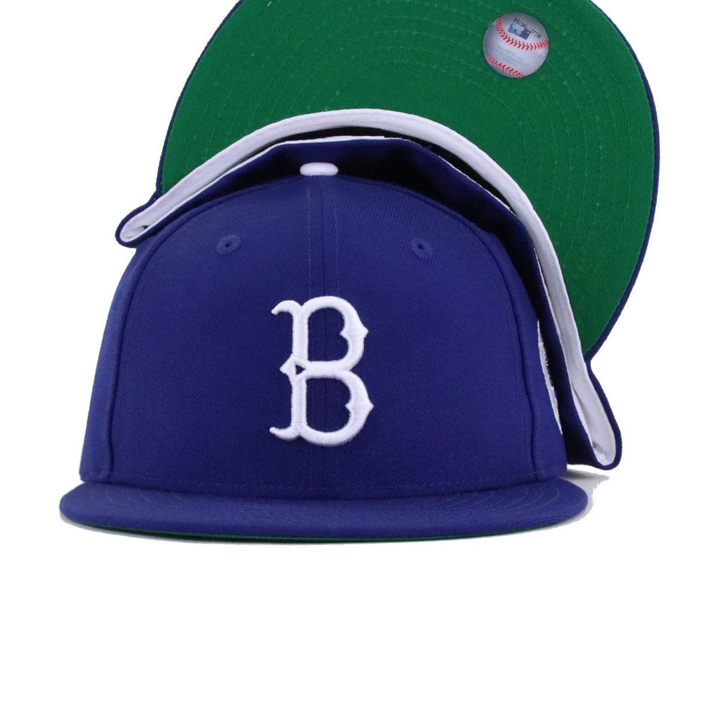 Brooklyn Dodgers Dark Royal Blue 1955 World Series Cooperstown Green Bottom New Era 59Fifty Fitted