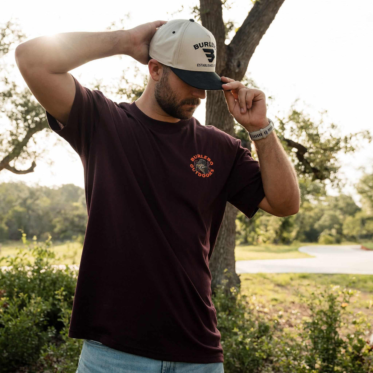 Short Sleeve Tee - Duck Down - Maroon
