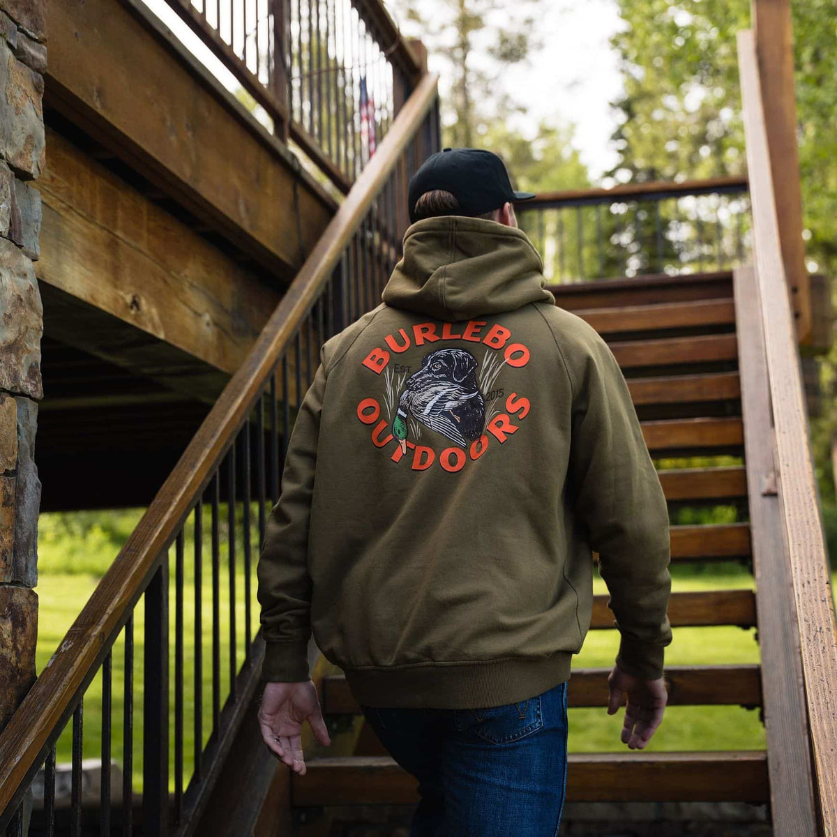 Fleece Hoodie - Duck Down - Hunter Green