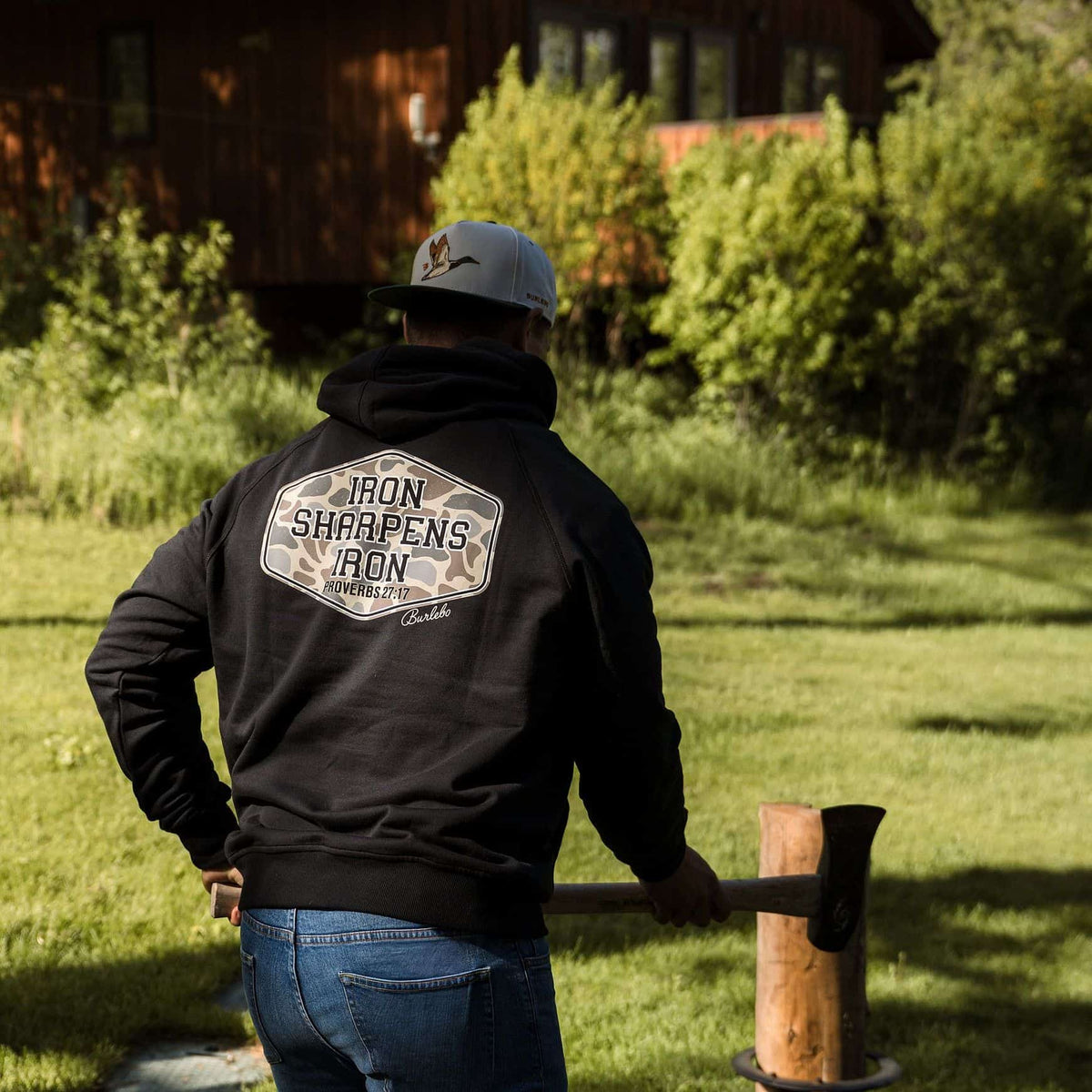 Fleece Hoodie - Iron Sharpens Iron - Black