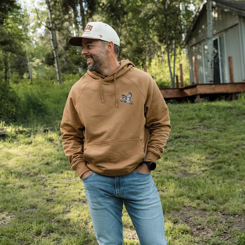Fleece Hoodie - On The Fly - Light Brown