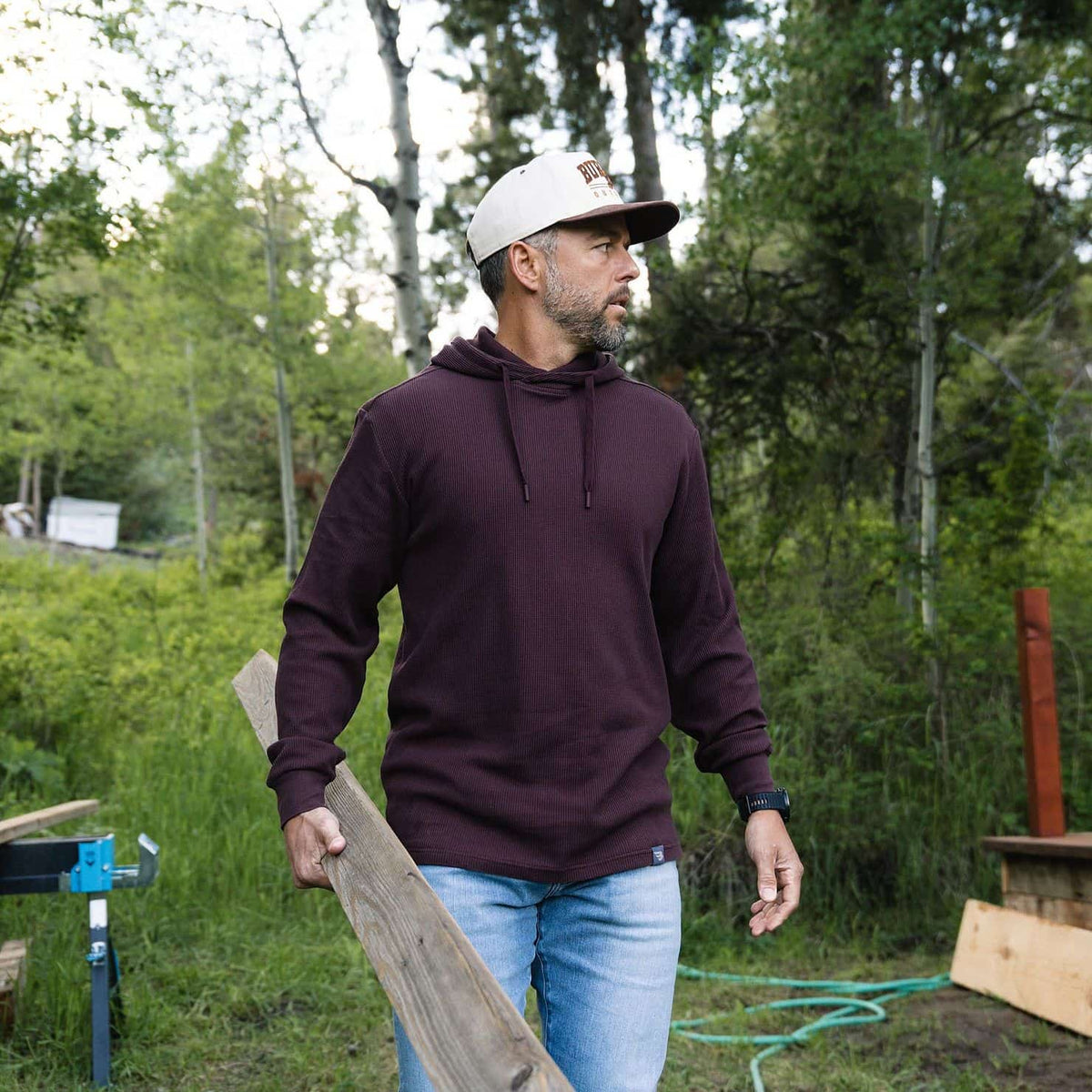 Thermal Hoodie - Maroon
