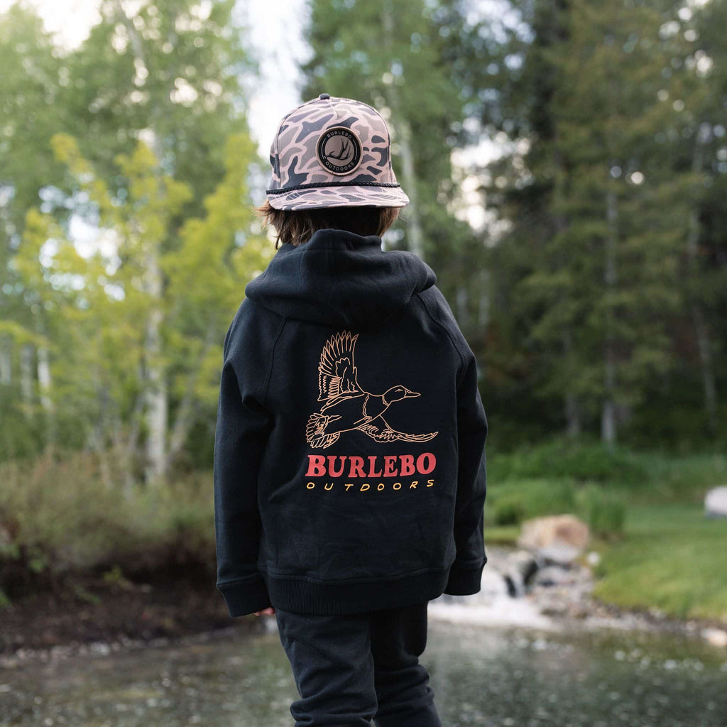 Youth Fleece Hoodie - Duck Wild - Black