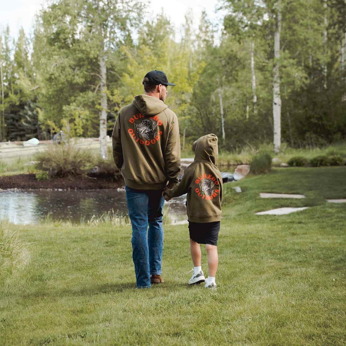 Youth Fleece Hoodie - Duck Down - Hunter Green