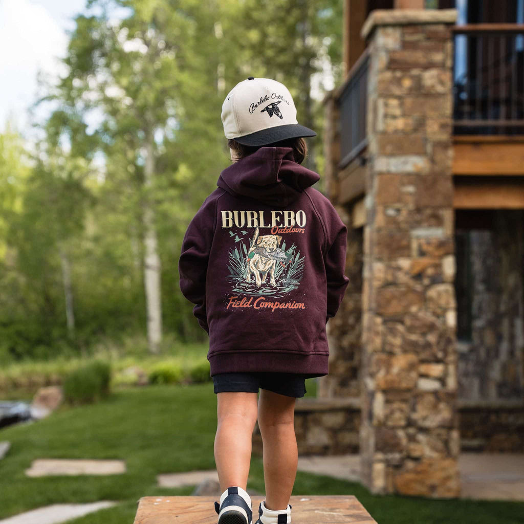Youth Fleece Hoodie - Field Companion - Maroon