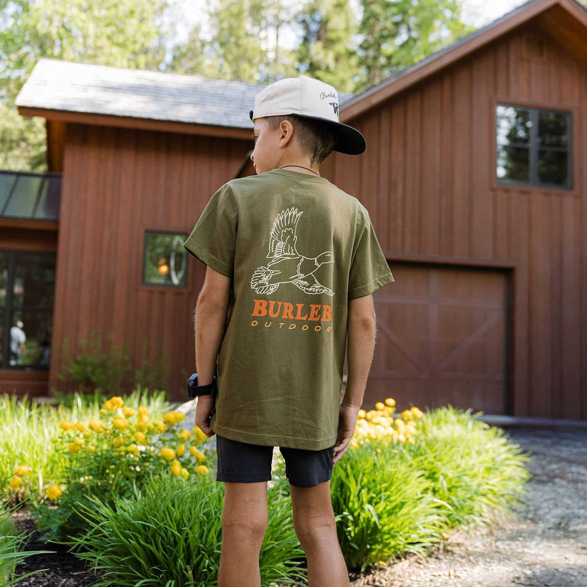 Youth Short Sleeve Tee - Duck Wild - Hunter Green