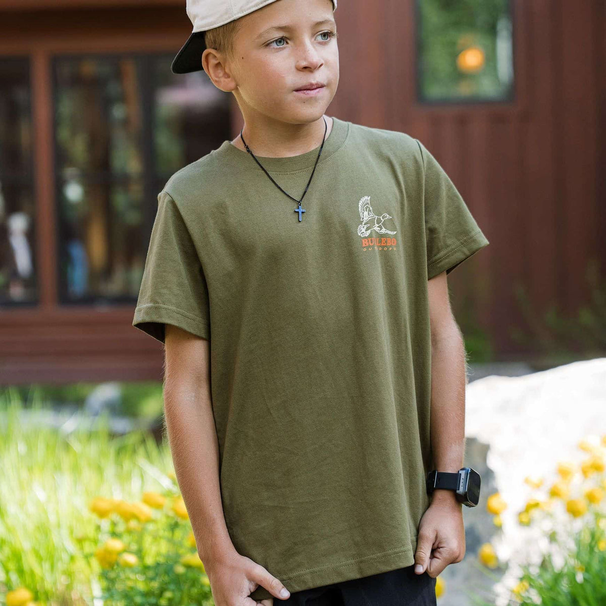 Youth Short Sleeve Tee - Duck Wild - Hunter Green