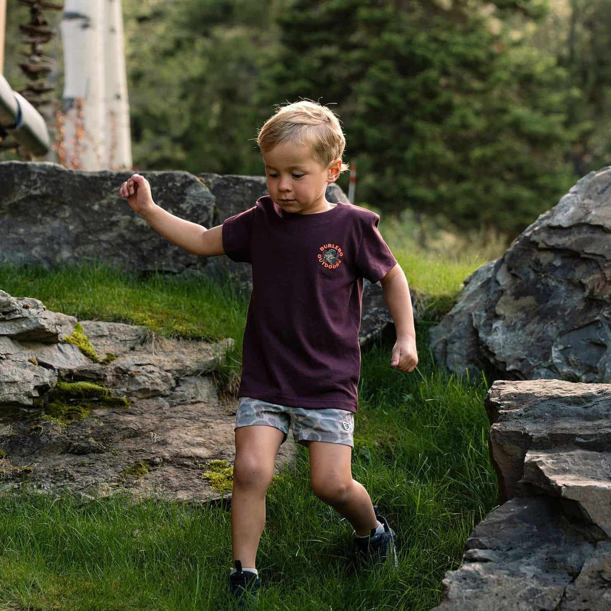 Youth Short Sleeve Tee - Duck Down - Maroon