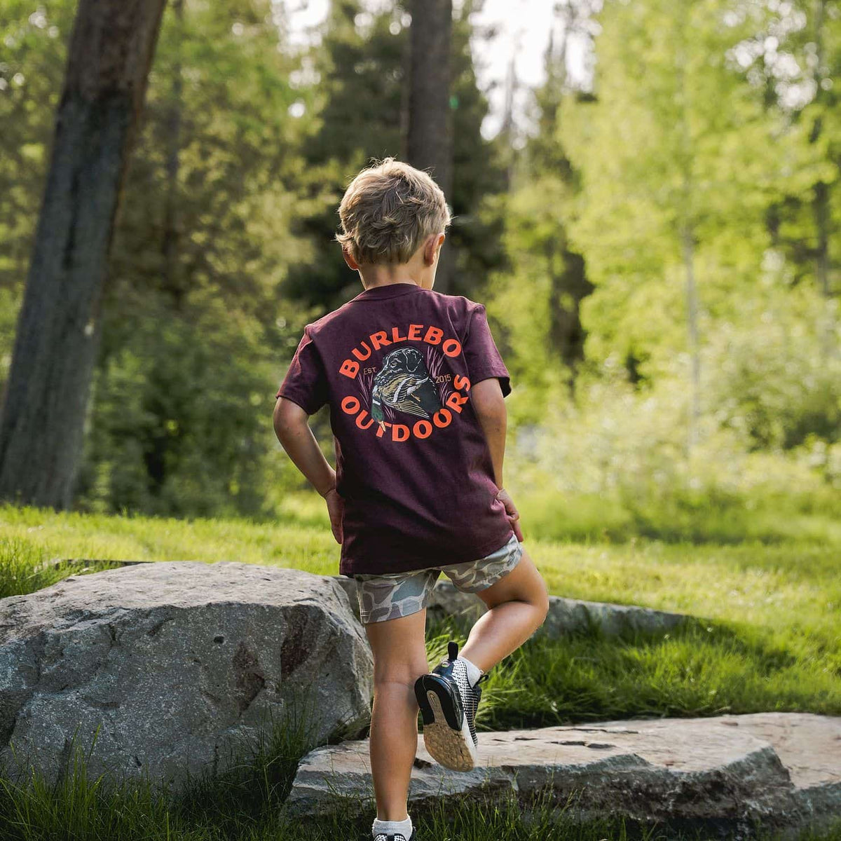 Youth Short Sleeve Tee - Duck Down - Maroon