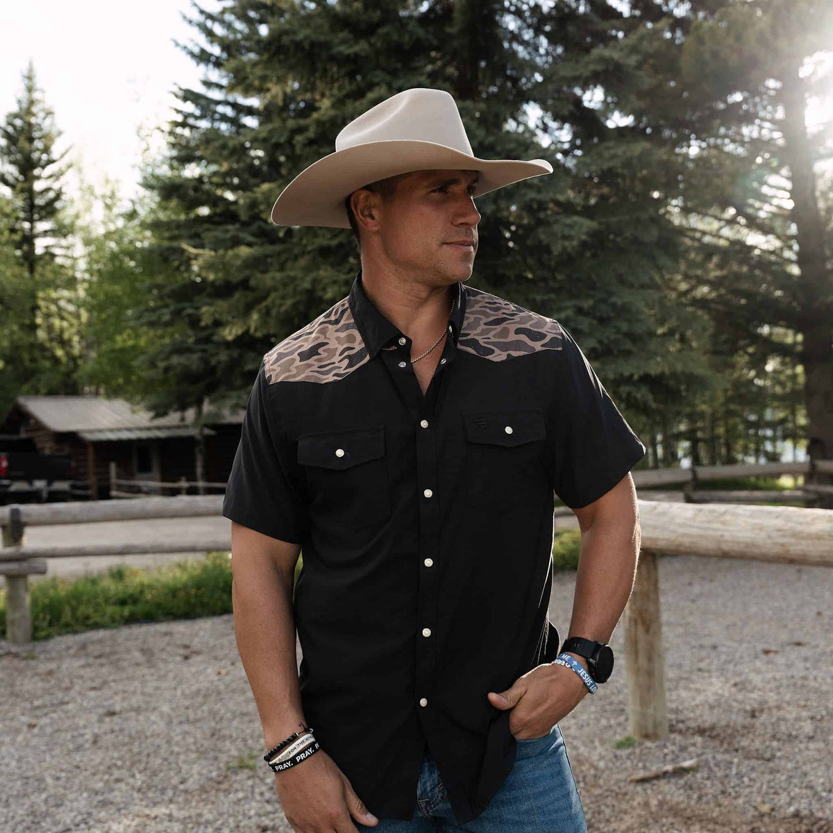 Performance Western Shirt - Deer SZN - Black & Gauge Camo
