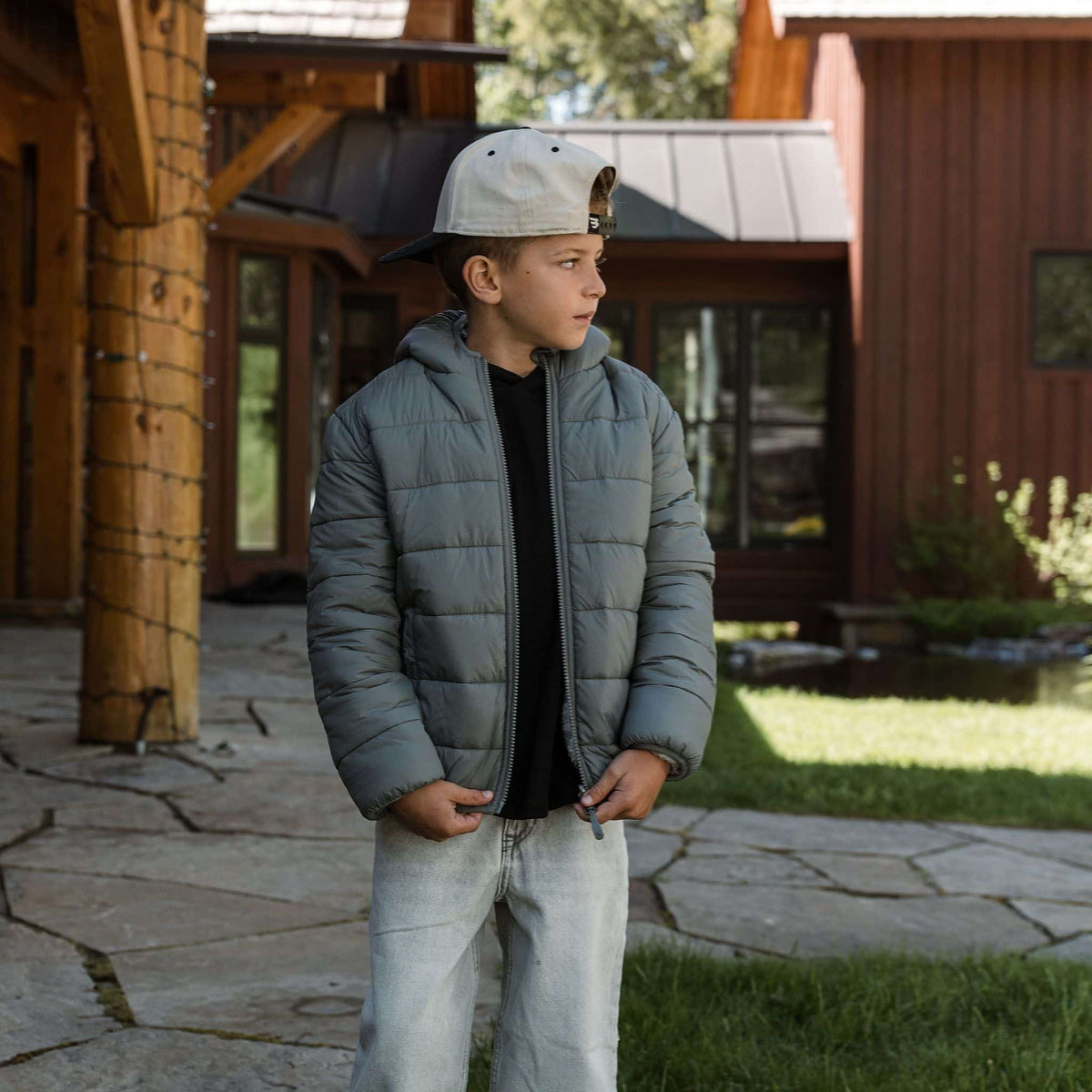 Youth Mountain Fleece - Reversible Hoodie Jacket - Classic Deer Camo