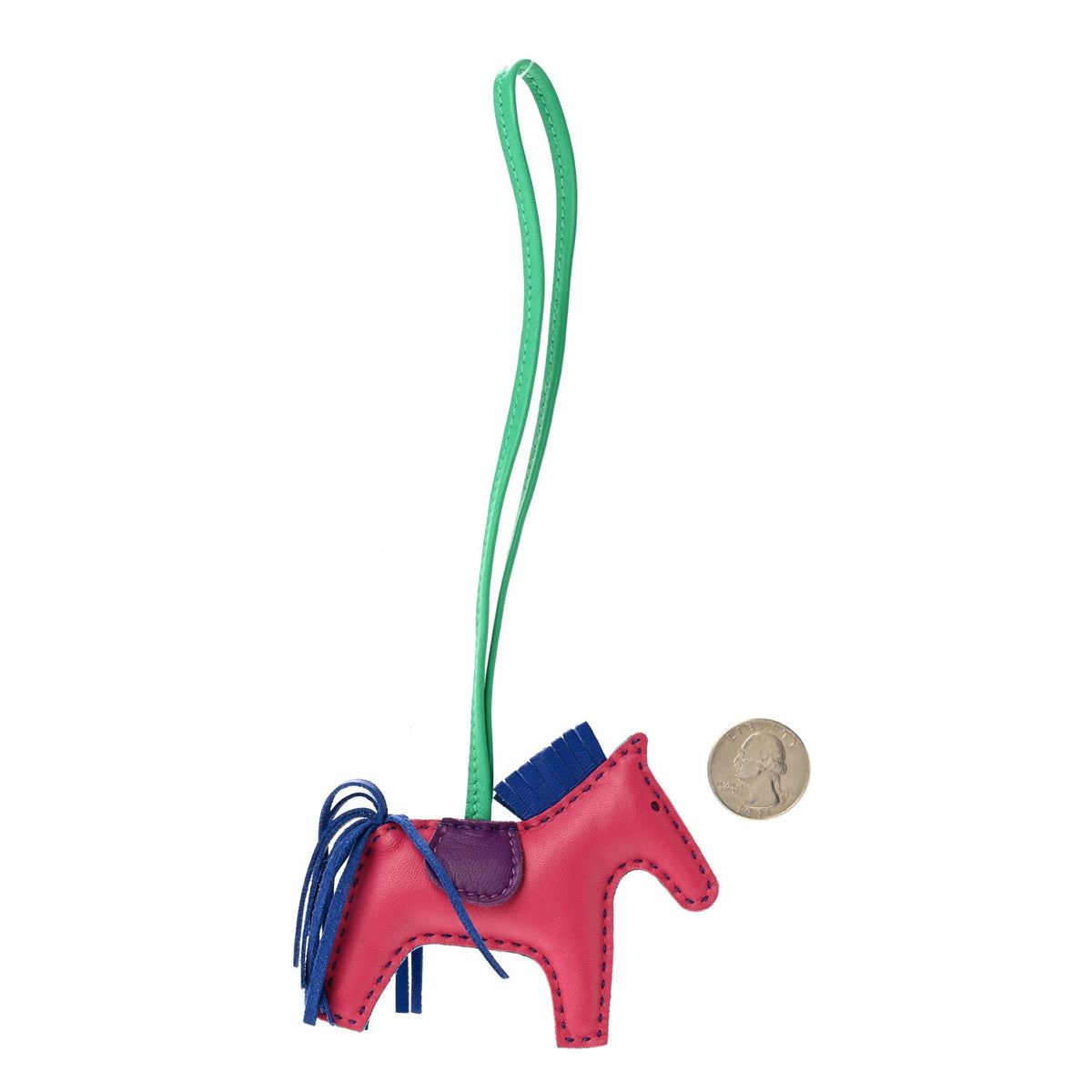 Milo Lambskin Grigri Rodeo Reversible Horse Bag Charm PM Rose Shocking Bleu Azteque Bleu Electrique Menthe Soufre Violet