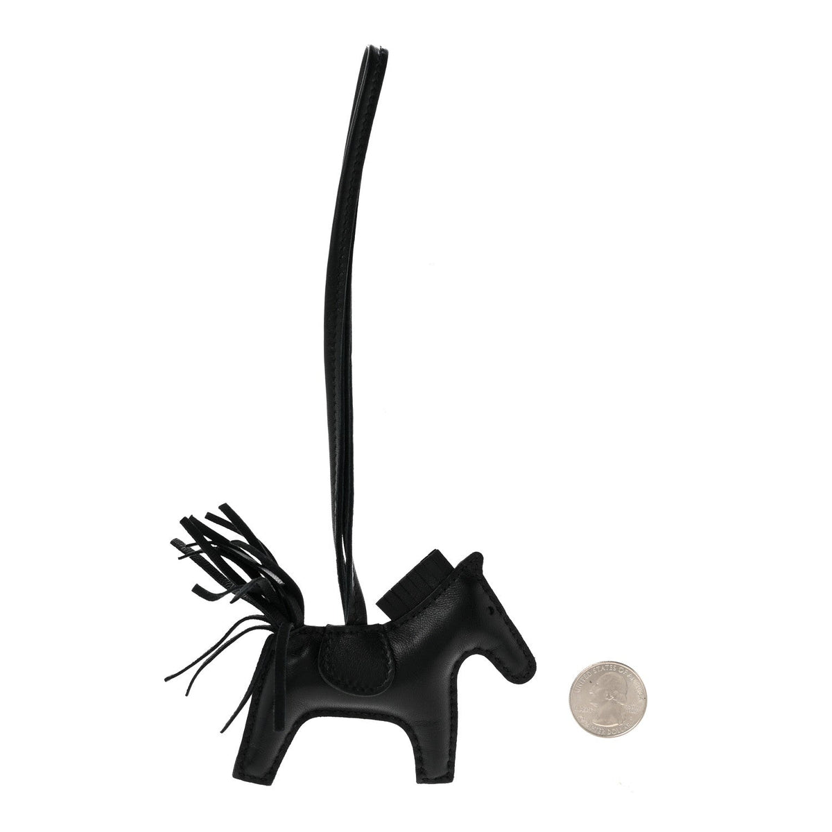 Milo Lambskin Grigri Rodeo Horse Bag Charm PM So Black