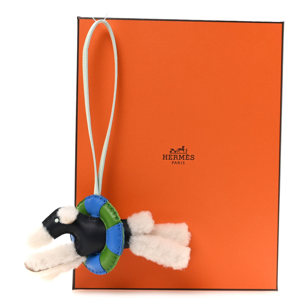 Milo Lambskin Shearling Silk Budy A La Mer Charm   Ecru Nuit Peppermint Bleu Hydra Vert Yucca