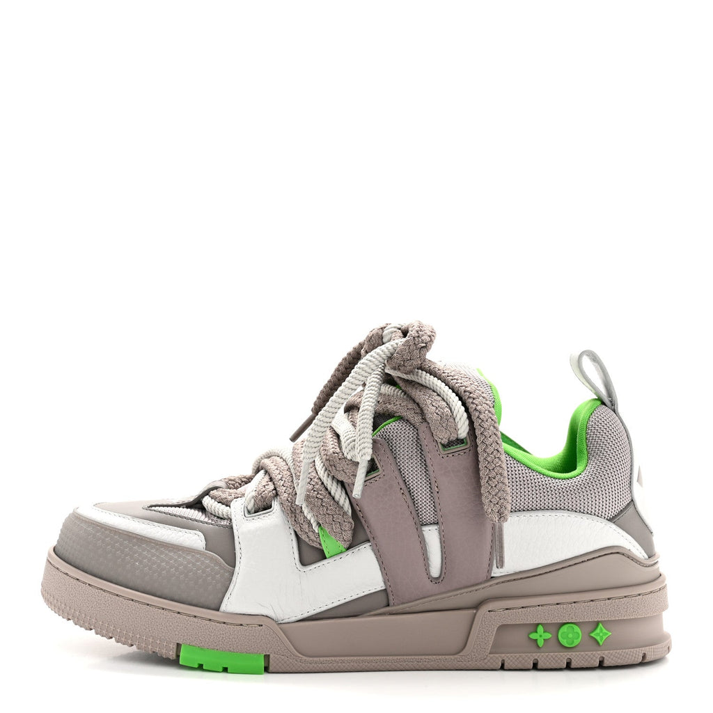 Calfskin Mens LV Skate Sneaker 9 Grey Green
