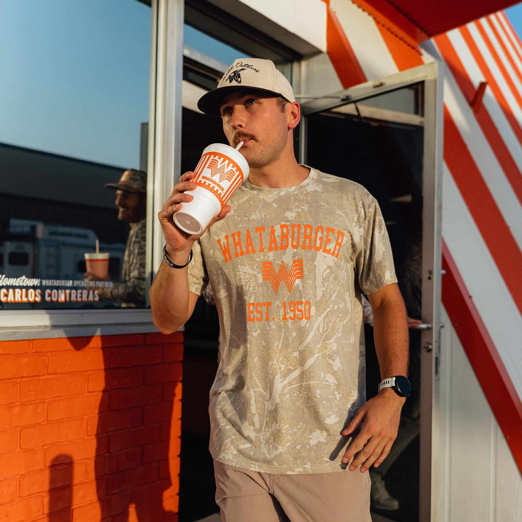 Vintage Washed Tee - Whataburger 1950 Logo - Drifter Camo