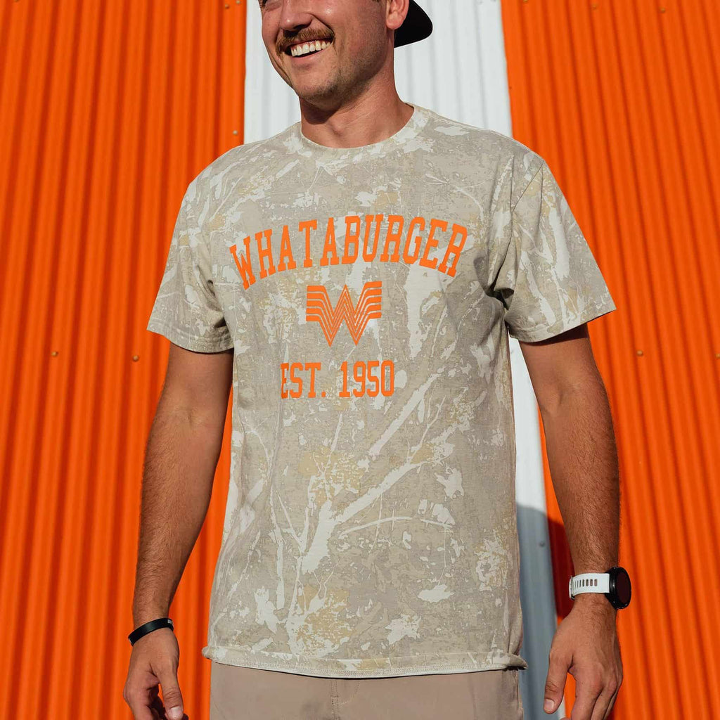 Vintage Washed Tee - Whataburger 1950 Logo - Drifter Camo