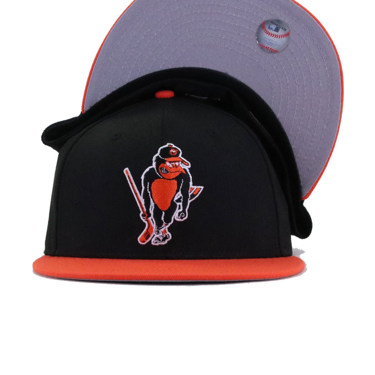 Baltimore Orioles Black Orange HOCKEY BIRD New Era 59Fifty Fitted