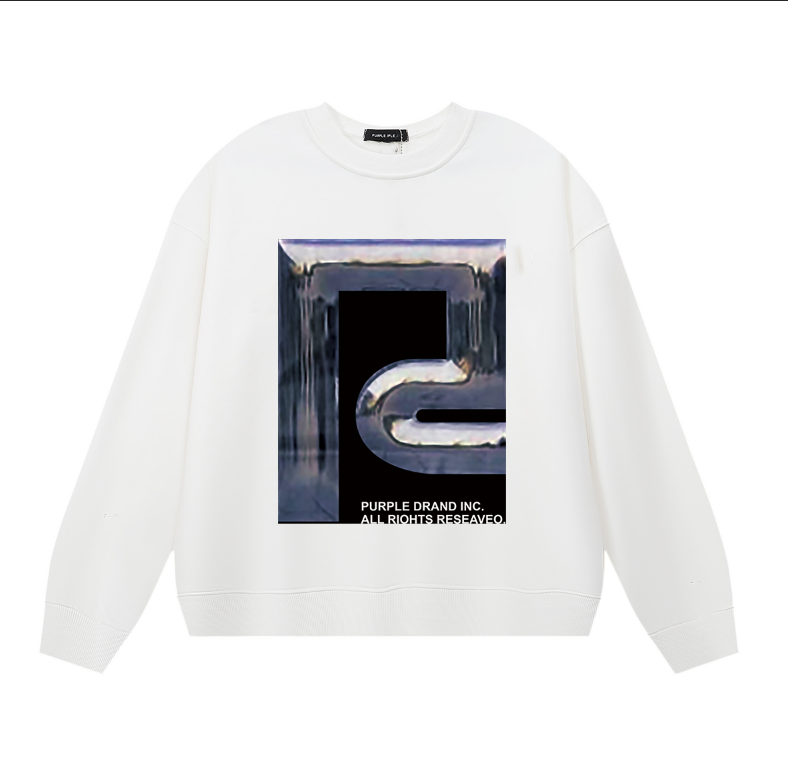 Purple Men's Long-Sleeve T-shirt Sweatshirt 1146
