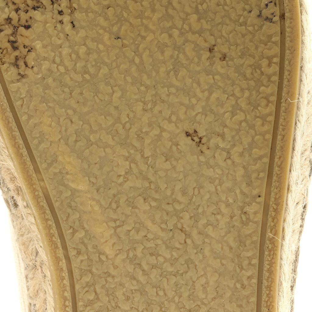 Metallic Lambskin Monogram Espadrilles 38 Platino