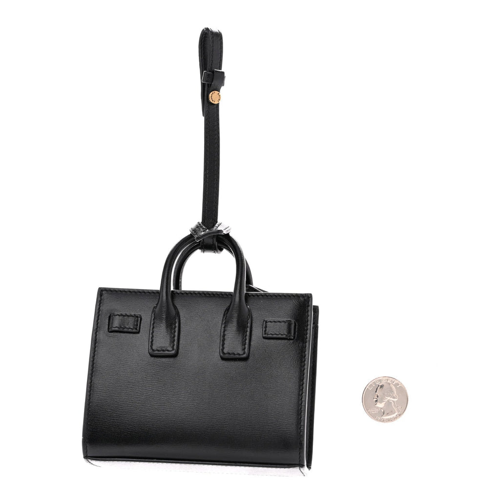 Calfskin Sac De Jour Bag Charm Black