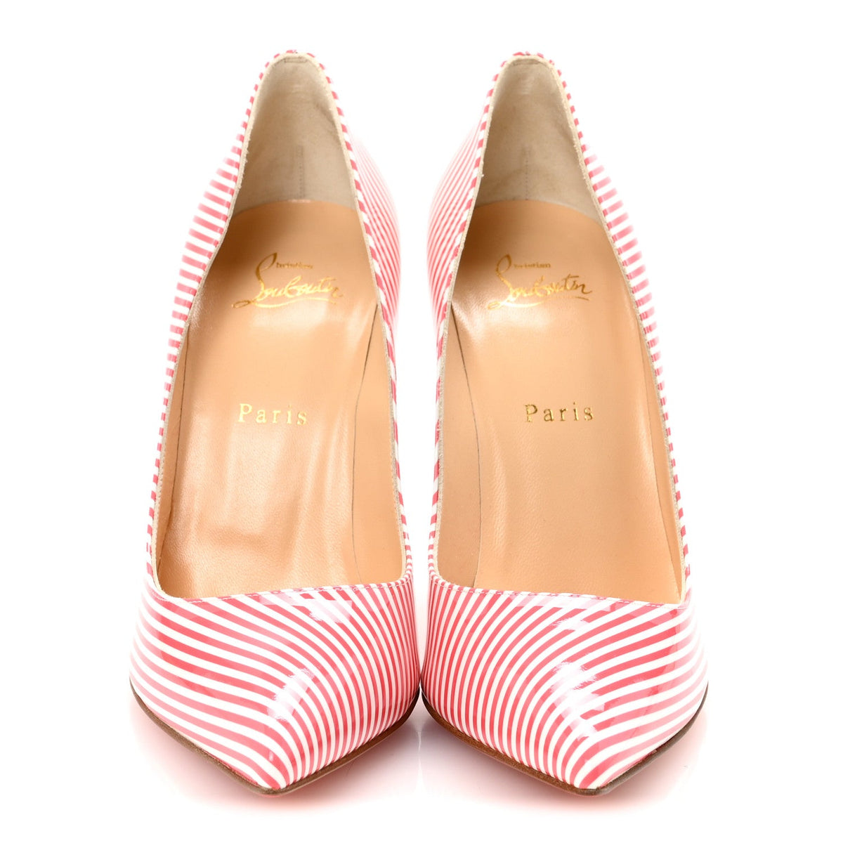 Patent Pigalle Follies Stripes 100 Pumps 39 Smoothie White