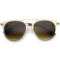 Modern Metallic Double Bridge Pantos Aviator Sunglasses A202