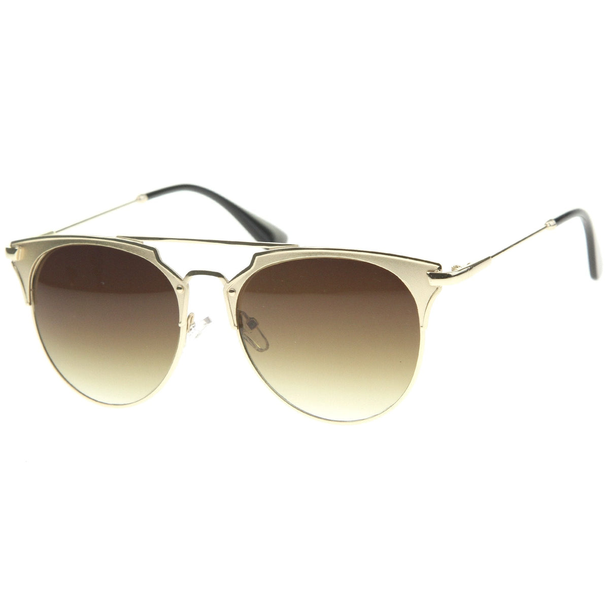 Modern Metallic Double Bridge Pantos Aviator Sunglasses A202