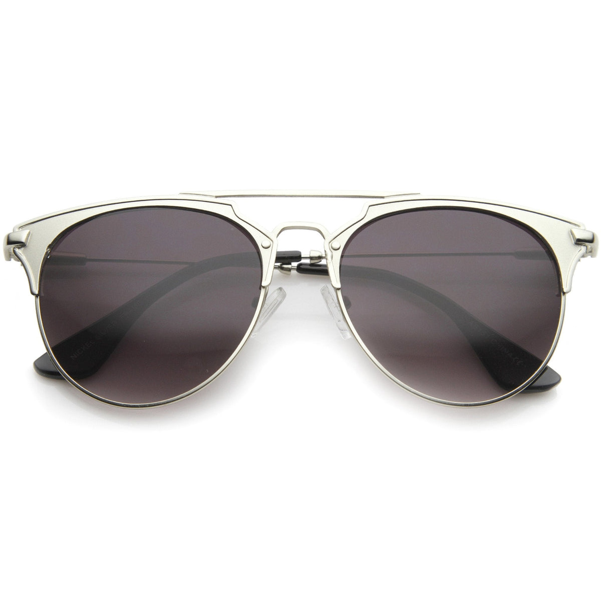 Modern Metallic Double Bridge Pantos Aviator Sunglasses A202