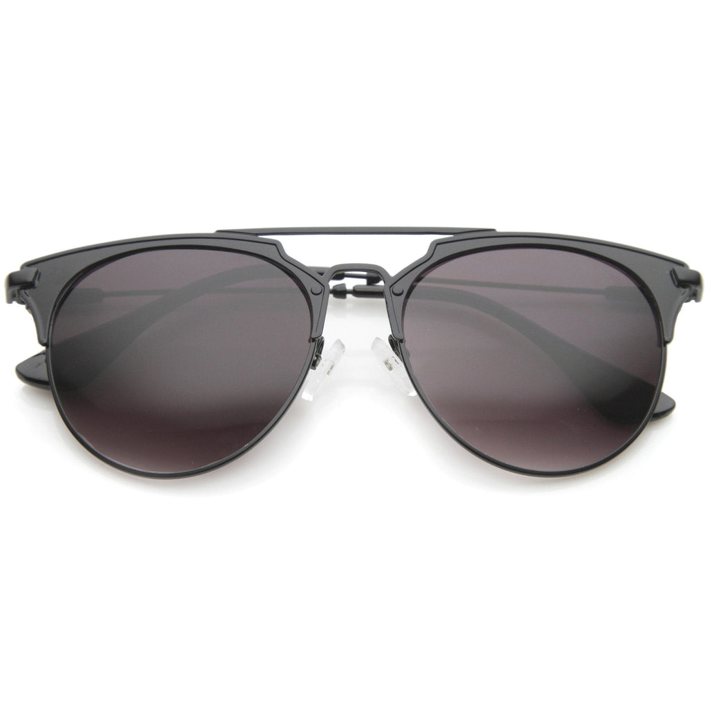Modern Metallic Double Bridge Pantos Aviator Sunglasses A202