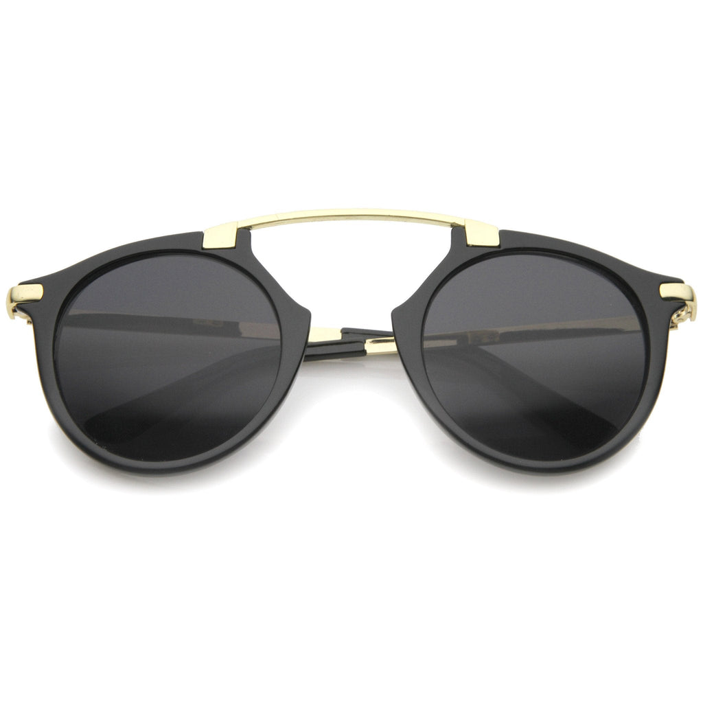 Arched Marble Pattern P3 Mirrored Lens Round Sunglasses A218