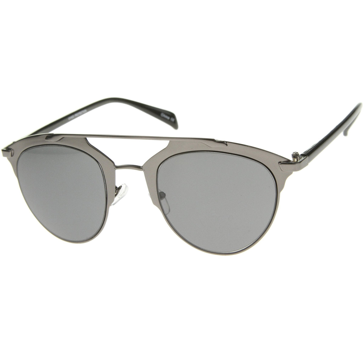 Modern Metallic Double Bridge Pantos Aviator Sunglasses A219