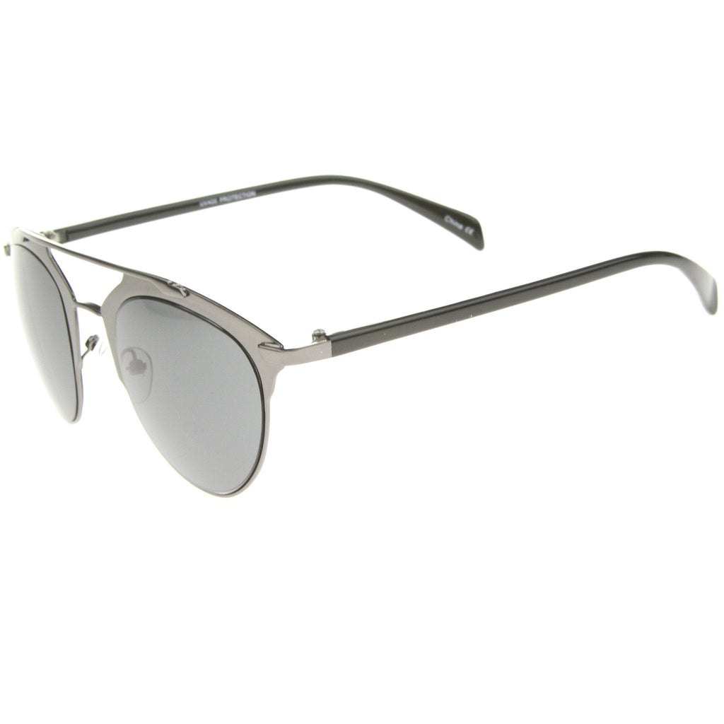 Modern Metallic Double Bridge Pantos Aviator Sunglasses A219