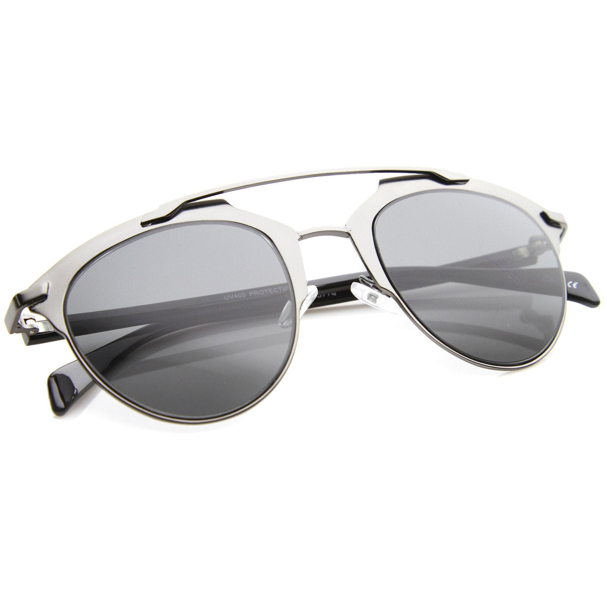 Modern Metallic Double Bridge Pantos Aviator Sunglasses A219