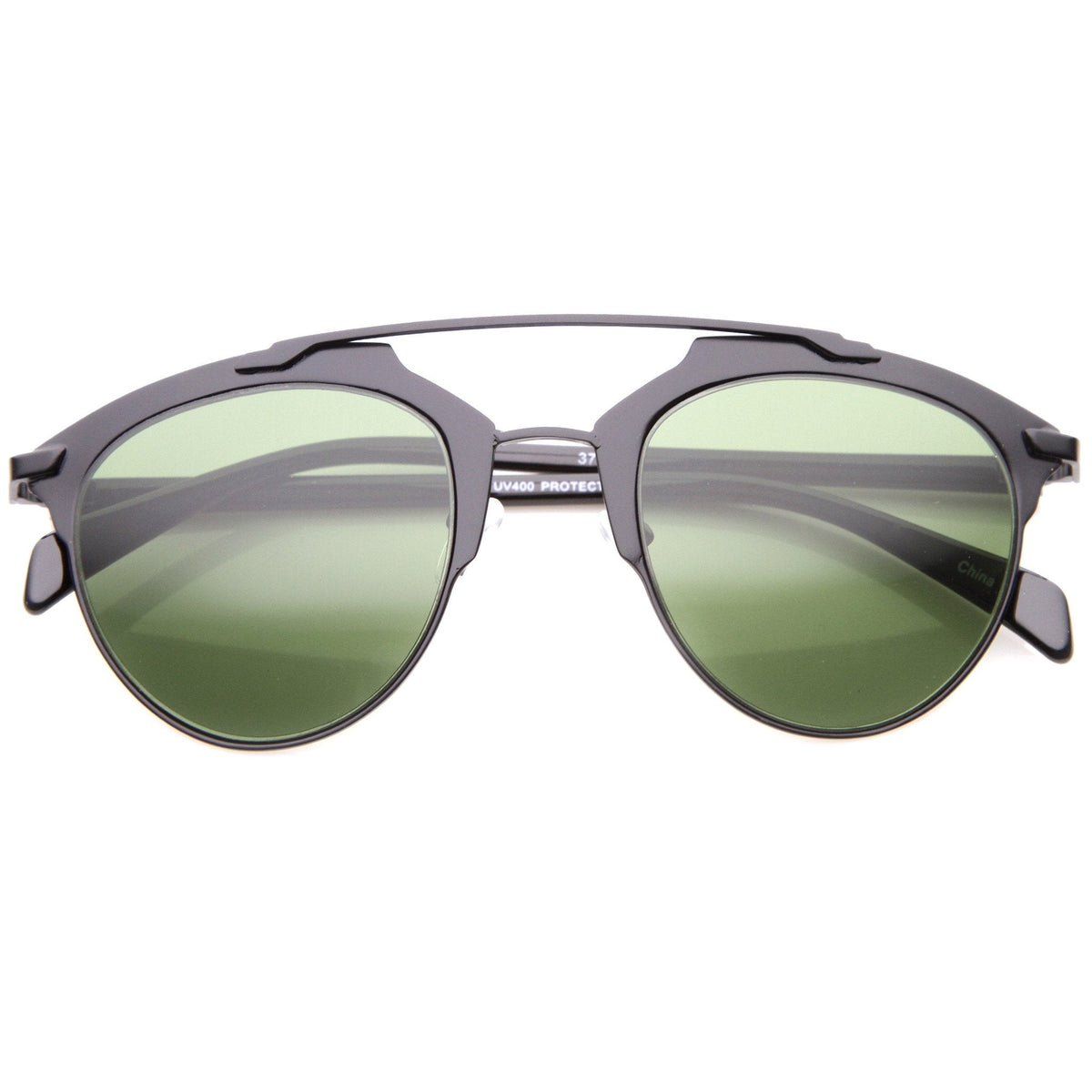 Modern Metallic Double Bridge Pantos Aviator Sunglasses A219