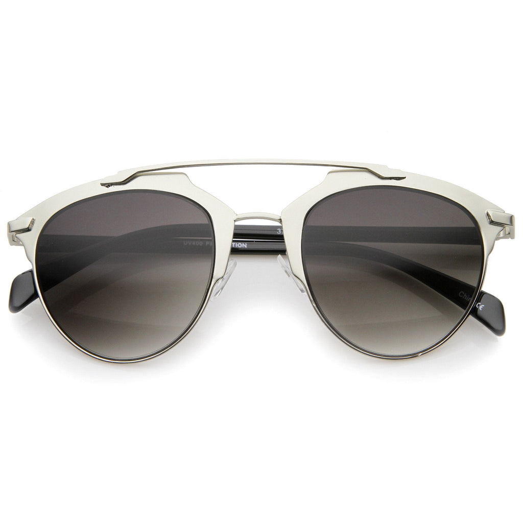Modern Metallic Double Bridge Pantos Aviator Sunglasses A219